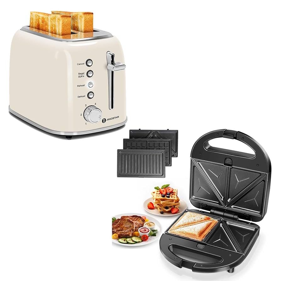 Amazon.com: Aigostar Toaster 2 Slice and Sandwich Maker